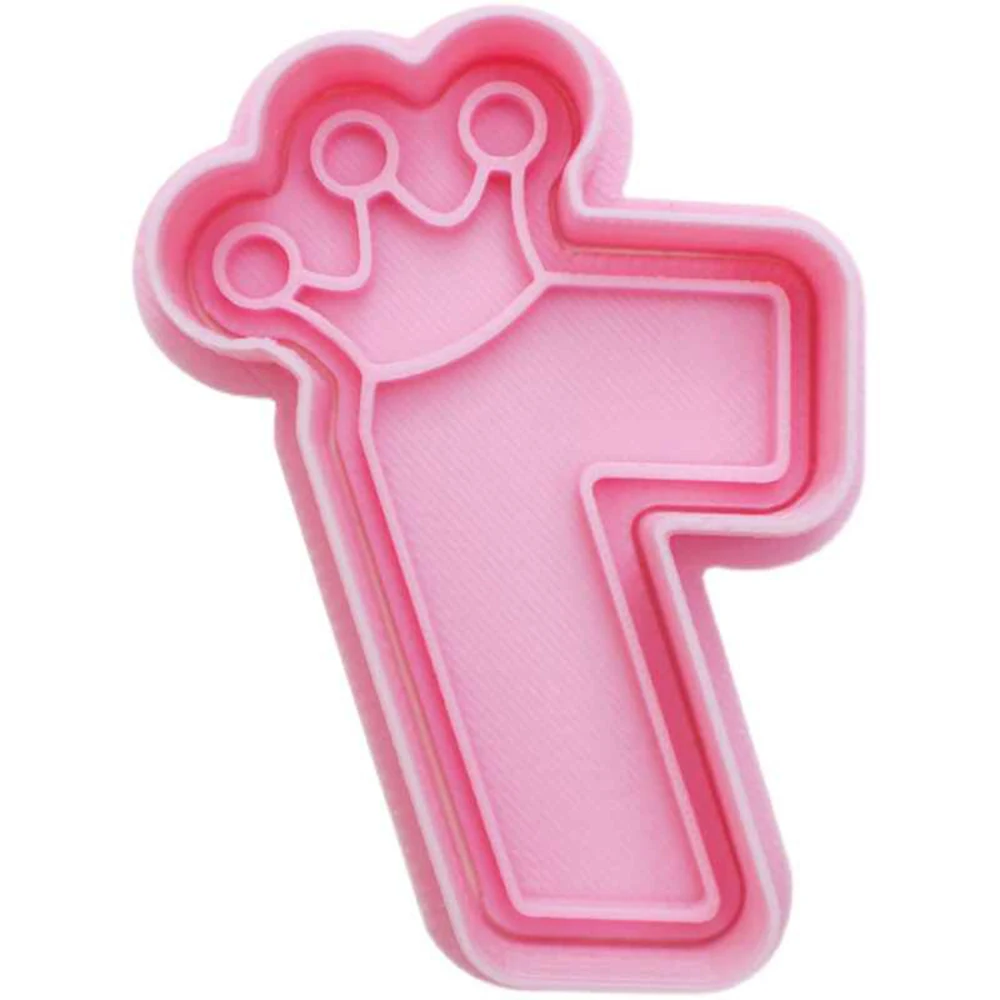 Cartoon Birthday Crown Numbers Cookie Mold 3D Stereoscopic Pressing Cookie Baking Tools baking mold,cookie mould,cookie printing mold,cookie maker press kit