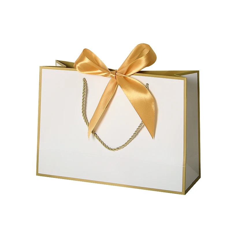 LATERN 10Pcs Large Gift Bag With Silver Bow Ribbon, 32CM X 25CM X 11CM - View #10