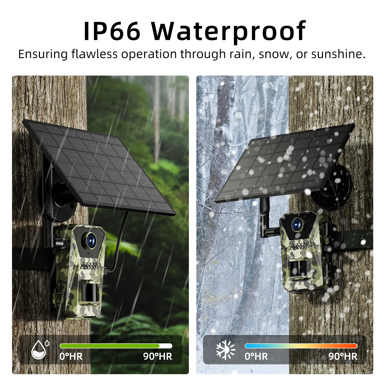 Hunting Trail Camera Trail Camera 4K HD 14MP Solar Panel Infrared Night Vision Monitoring Wildlife Trap Video Photo Recorder