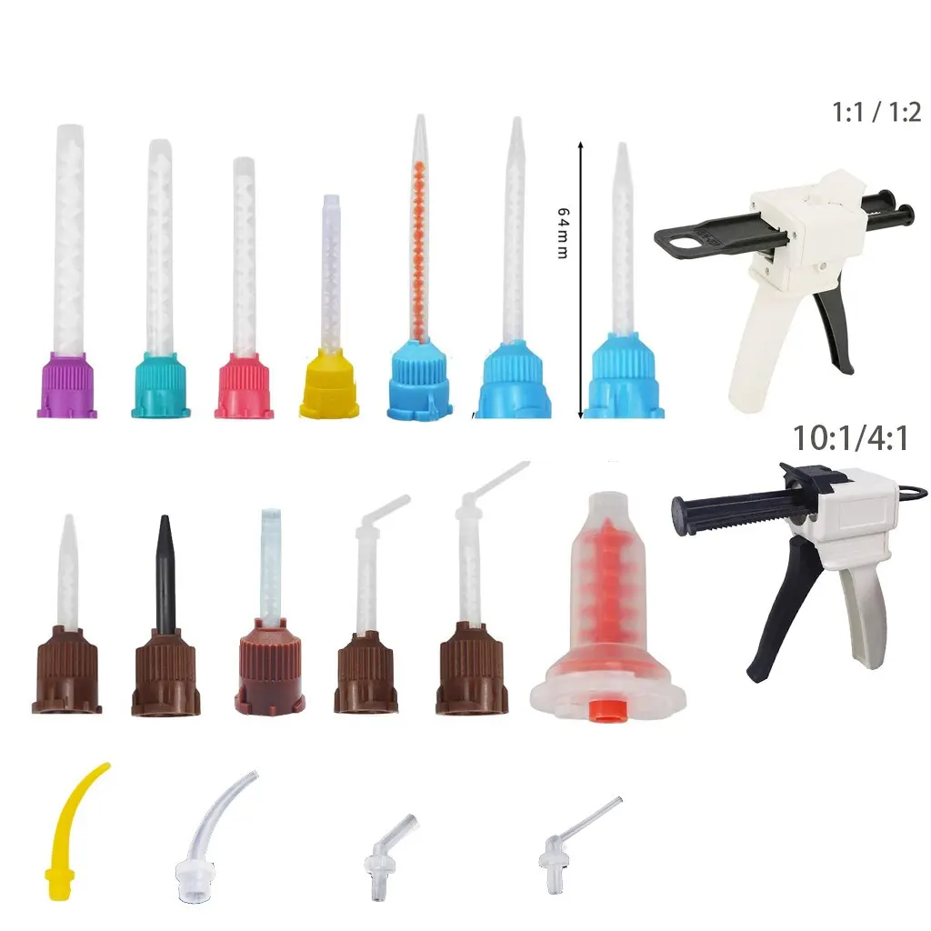 50PcsKitDentalMixingTipsTubesDisposableNozzlesHeadImpression