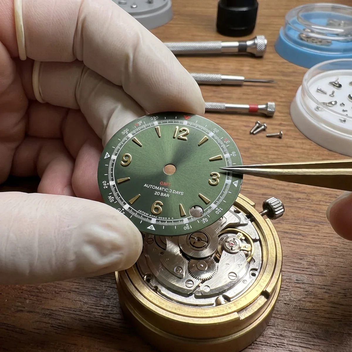 Green Lume Pilot Alpinist Dial - 28.5mm Case Mod Parts