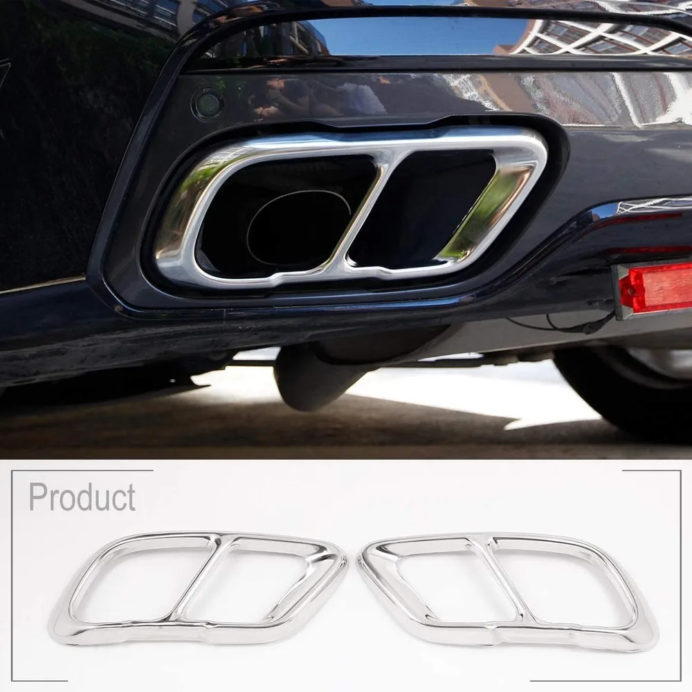 

For BMW X5 G05 X7 G07 2019 2020 Stainless Steel Pipe Throat Exhaust Outputs Tail Frame Cover Trim