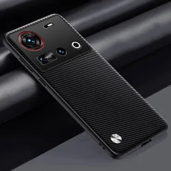 Luxury PU Leather Shockproof Phone Case with Full Protection for Nubia Z70 Ultra (Matte Black)