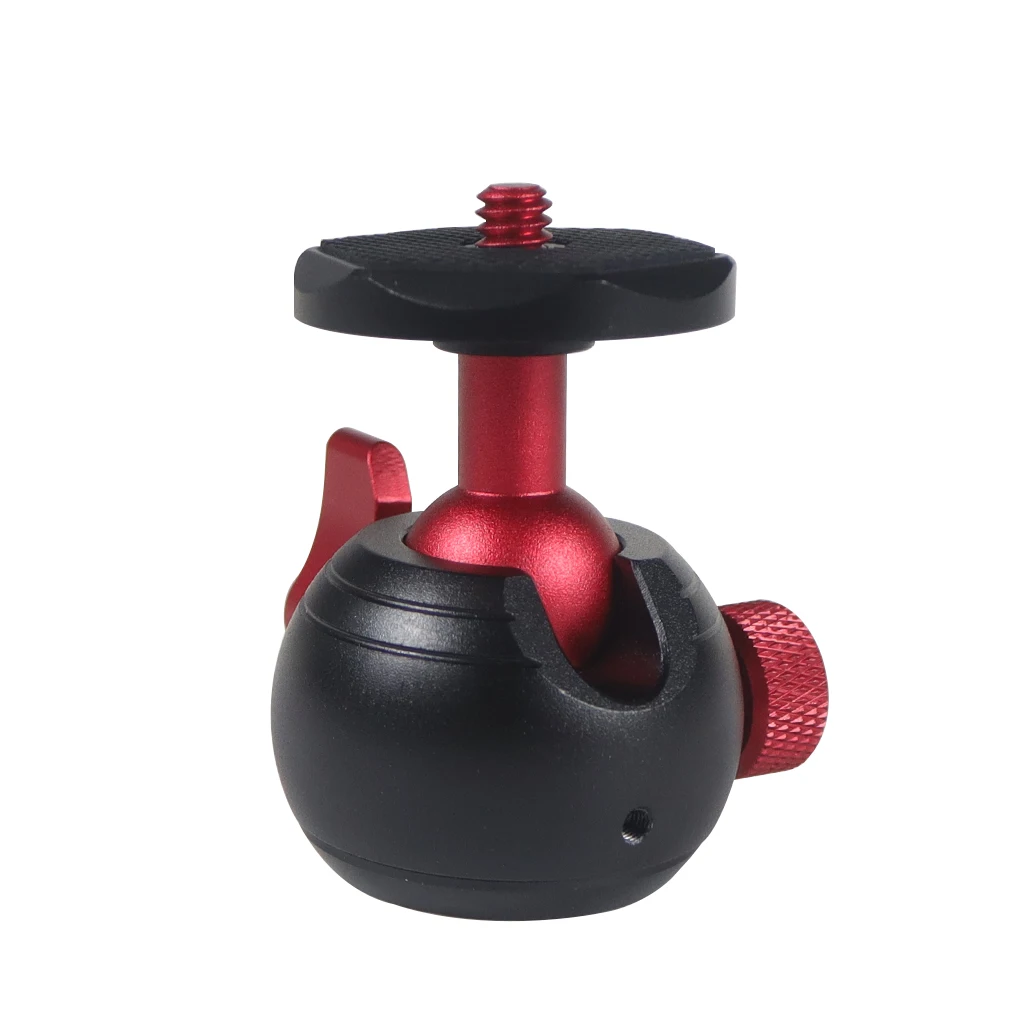 Aluminum Alloy Mini Tripod Ball Head Monitor Bracket Holder Mount 360 Degree Panoramic 1/4" Tripod Head for DSLR Camera 4KG Load