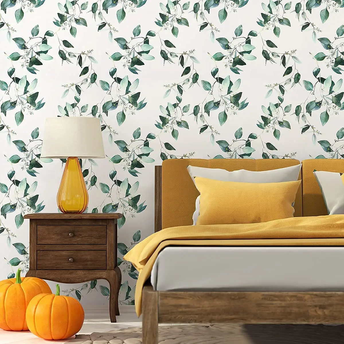 Green Peel and Stick Wallpaper Plant Wallpaper Eucalyptus Leaf Self Adhesive Wall Paper Vinyl Removable Contact Paper for Wall - Image 3