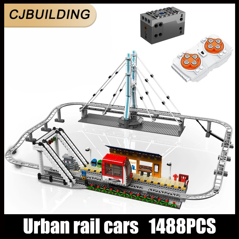 

Mould King 16052 Technical Car Building Block The Remote Control Urban Railcar with Track Parts Model Toys Kids Christmas Gift