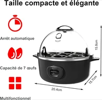 Cuiseur à œufs, capacité 7 œufs, pour œufs durs, mollets et bouillis 4