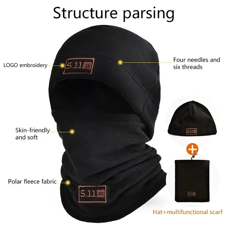 Winter Polar Coral Fleece Men Face Mask Neck Warmer Balaclava Beanies Thermal Head Cover Sports Scarf Ski Caps Warm Accessories 3