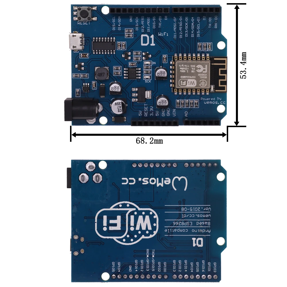 Фото ESP-12E WeMos D1 R2 UNO R3 CH340 CH340G WiFi макетная плата на основе ESP8266, экран, Умная Электронная для Arduino совместимый с IDE №5
