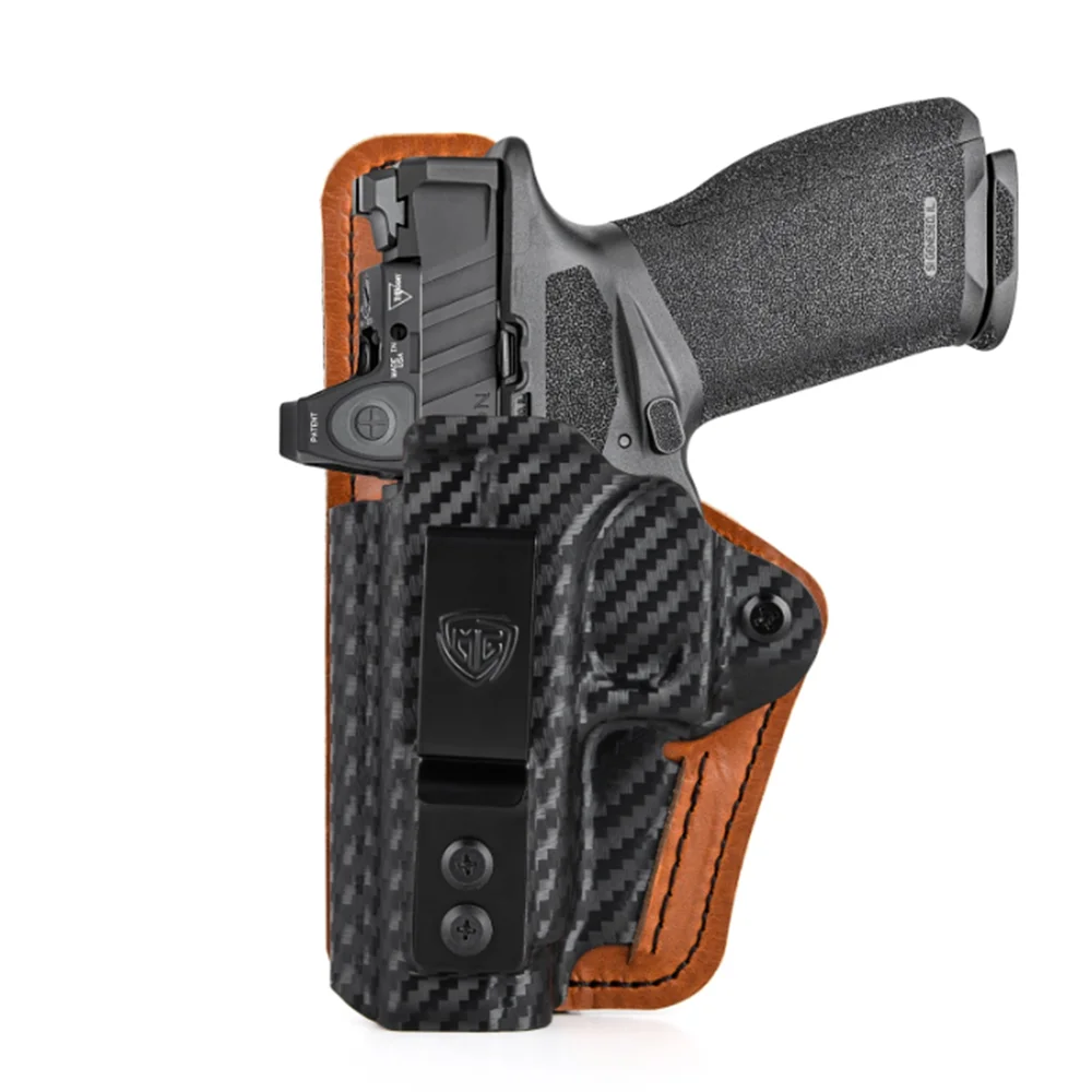 IWB Kydex Leder & Schaumstoff Gepolstertes Hybrid-Holster für 9mm Springfield Armory Echelon 4.0C und Echelon 4.5F Clips Verdecktes Tragen – Detail 7