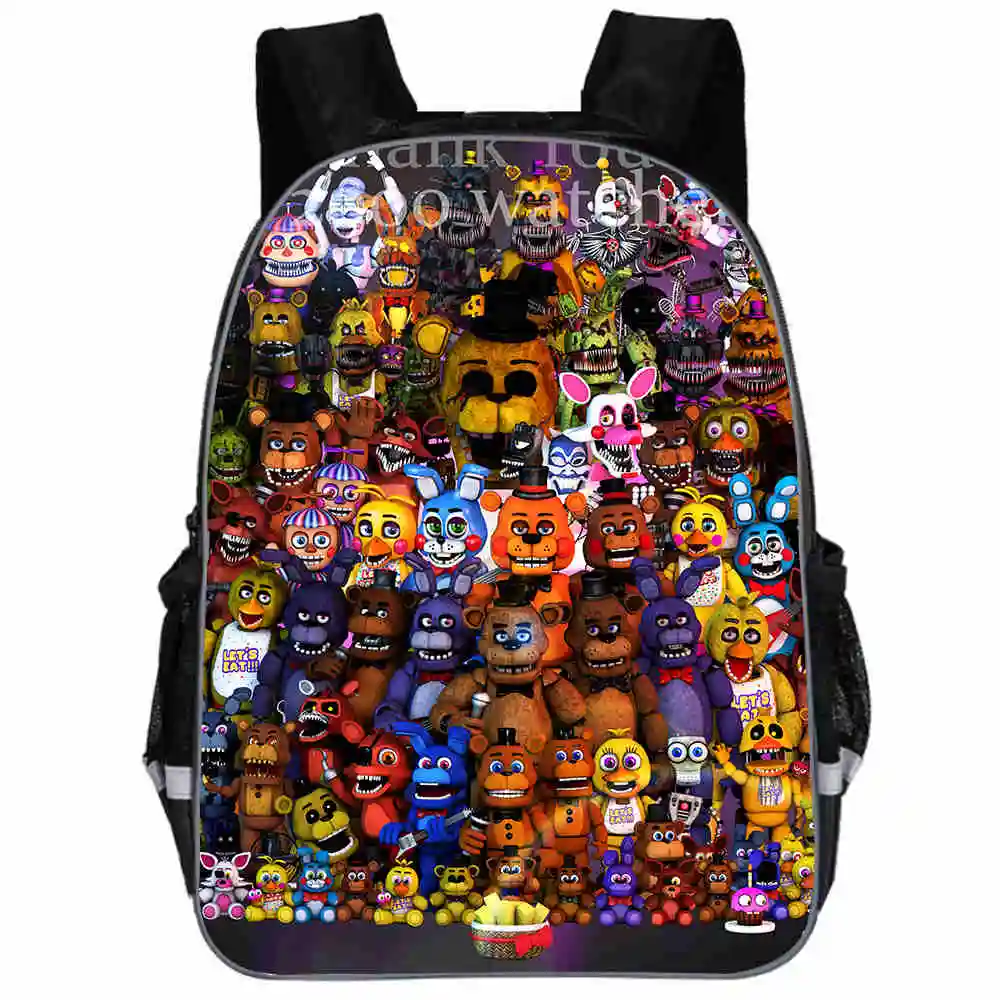 

2022 FNAF Freddy Backpack Black Anime Backpacks Kids Boys Girls School Bag Travel Laptop Daypack Schoolbag Satchel