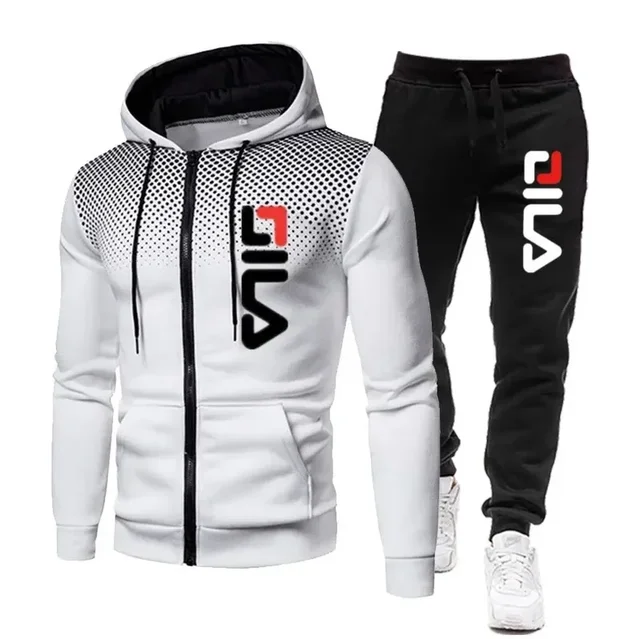 Nouvel ensemble sportswear homme automne-hiver 2026 : sweat à capuche à manches longues et pantalon, 2 pièces, tendance, pour course en extérieur 1