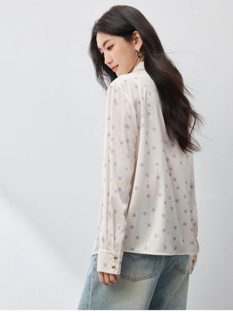 SENTUBILA purple polka dot shirt image 20