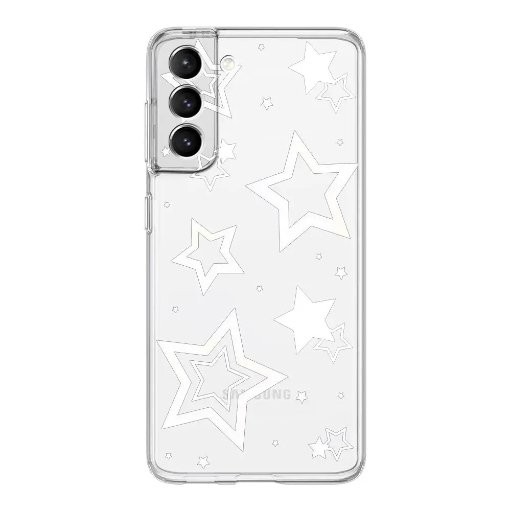 Soft Silicone Clear Phone Case with Stylish Stars Pattern