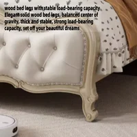 Lit double en bois 200x220cm avec 3 tiroirs de rangement, table de chevet et tête de lit – Ensemble de meubles de luxe pour chambre à coucher 4