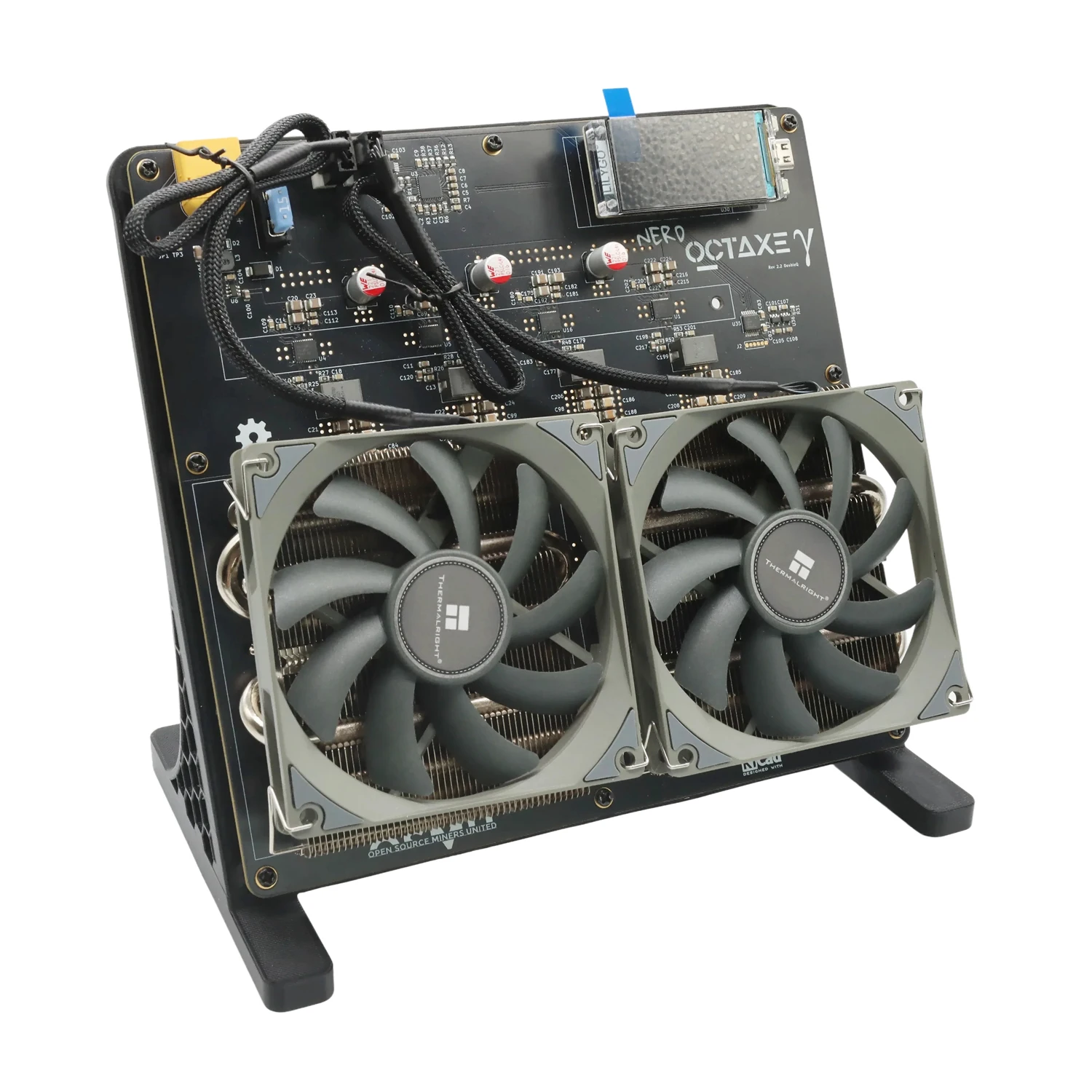 2025年新型NerdOCTAxe空冷式9.6Th/s 160WマイナーNerdOctaxe家庭用ミニビットコインBCHデュアルファン採掘機 -  AliExpress