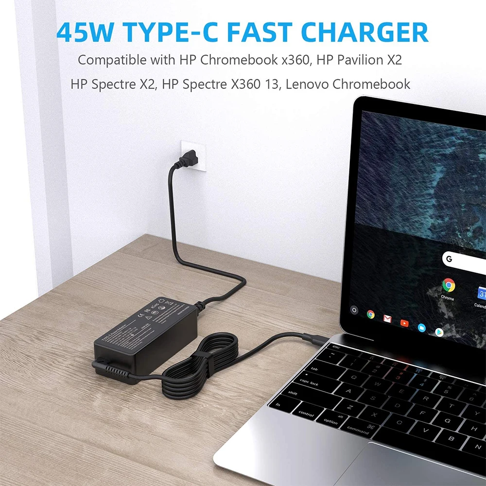 Chargeur HP Elitebook 65W USB C Ordinateur Portable pour HP Elitebook Elite  Spectre X360 X2 830 1030 1040 Envy 11 13 14 15 Probook 430 G6 G7 G8