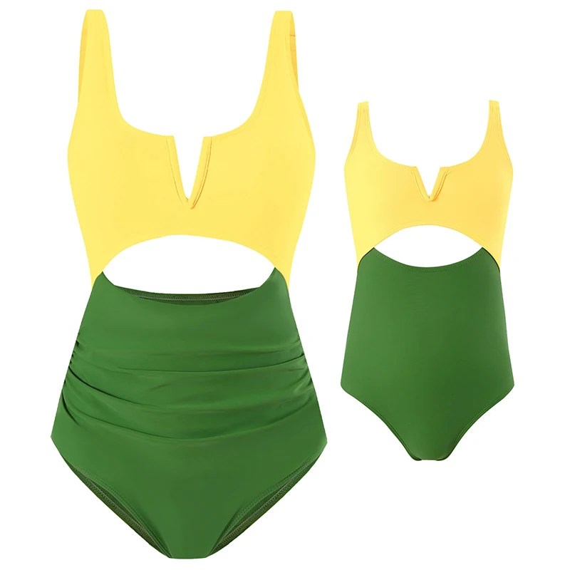 Summer Matching Family Bathing Suits Mother Girl Bikini Swimsuit For Mom and Daughter Swimsuits Female Baby Kids Beach Swimwear 2