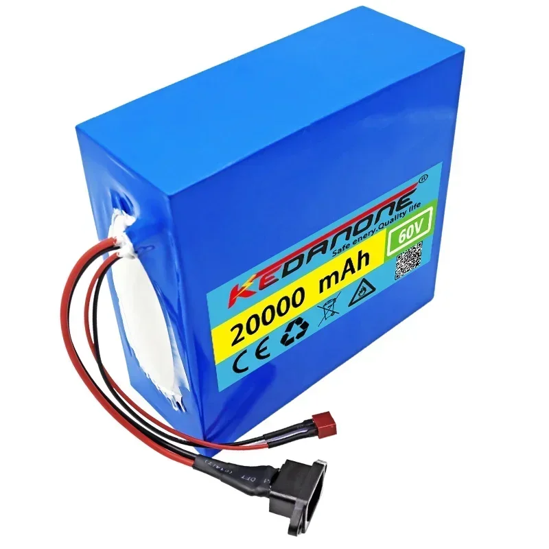 New 60V 20Ah 21700 Lithium Battery Pack 16S4P 1000W-3000W Electric Bike Motorcycle Scooter Battery +67.2V 3A Charger