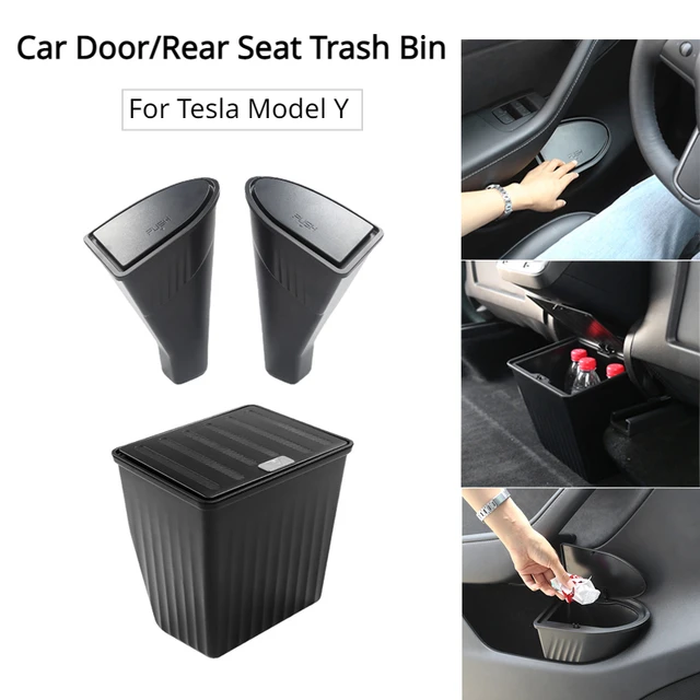 Garbage Storage Bag Interior Accessories Trash Can LED Light for Tesla  Model 3/Y