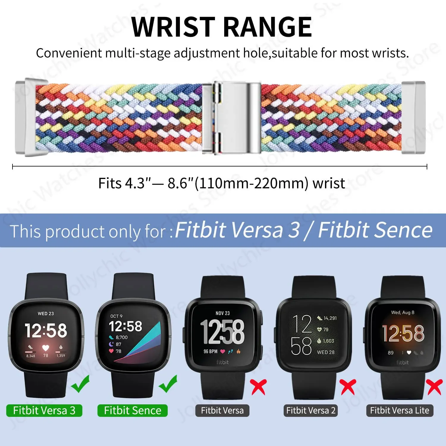 Adjustable Braided Nylon Sport Watchband Strap
