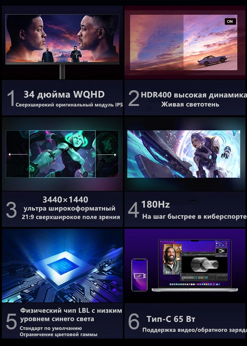  180Hz IPS г ̹ , WQHD ũž LCD ̸ ǻ ȭ, 3440*1440  ȭ , PBP HDR 400, 34 ġ