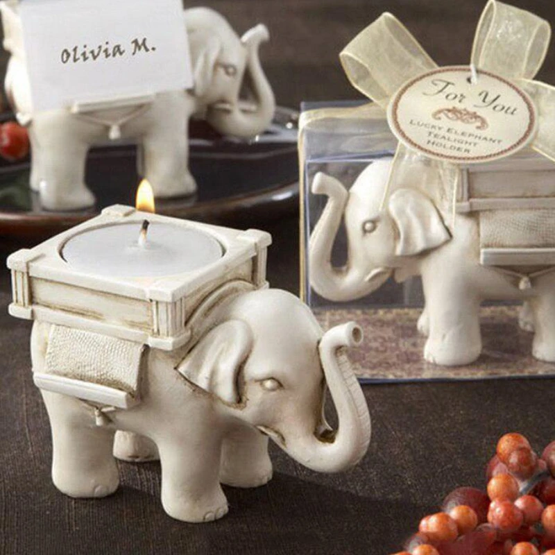 Vintage Candlestick Animal Lucky Small Elephant Candle Holder Resin Elephant Tea Light Candle Holder for Wedding Home Decor Gift - Image 5
