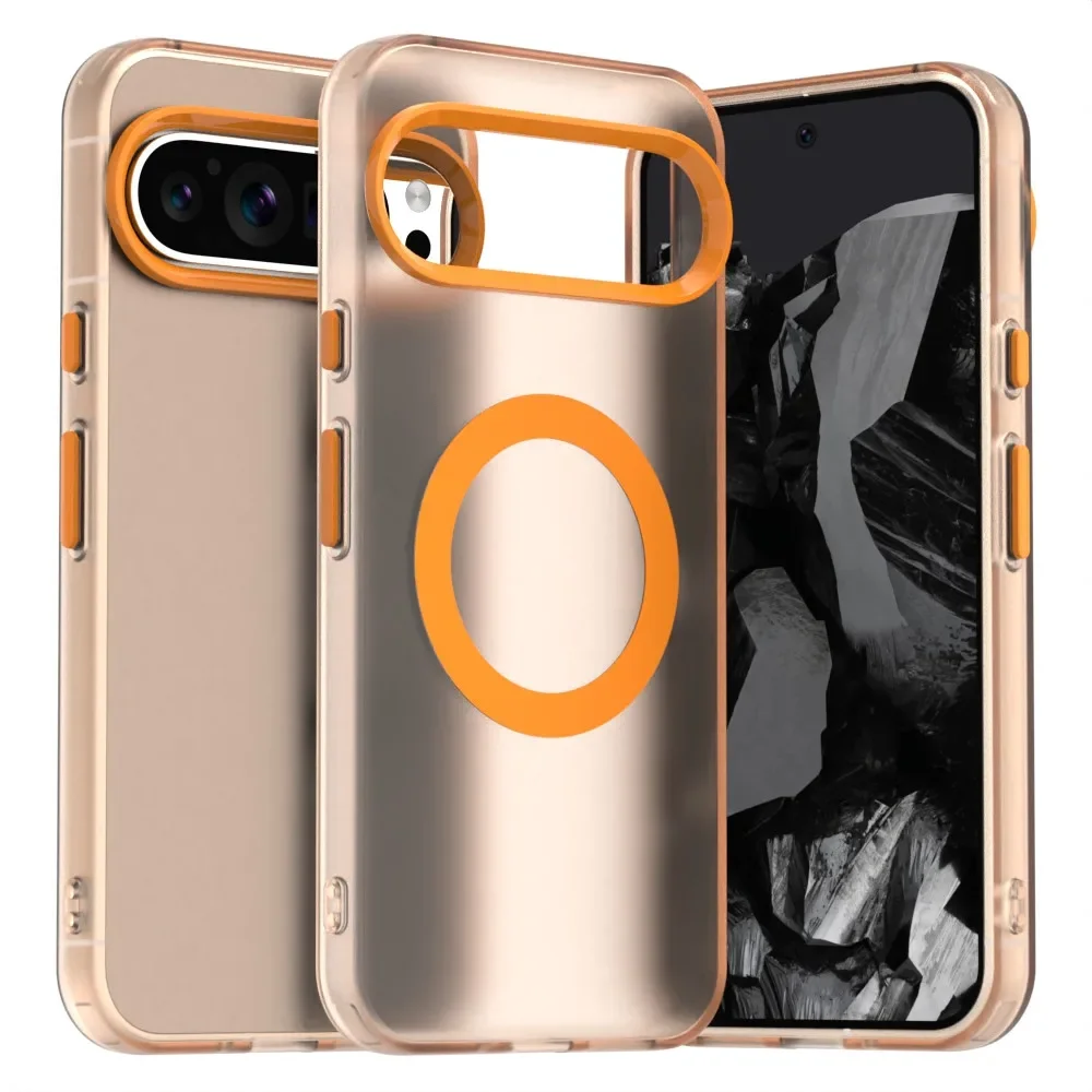 Matte Clear Magnetic Wireless Charging Shockproof Candy Color Case