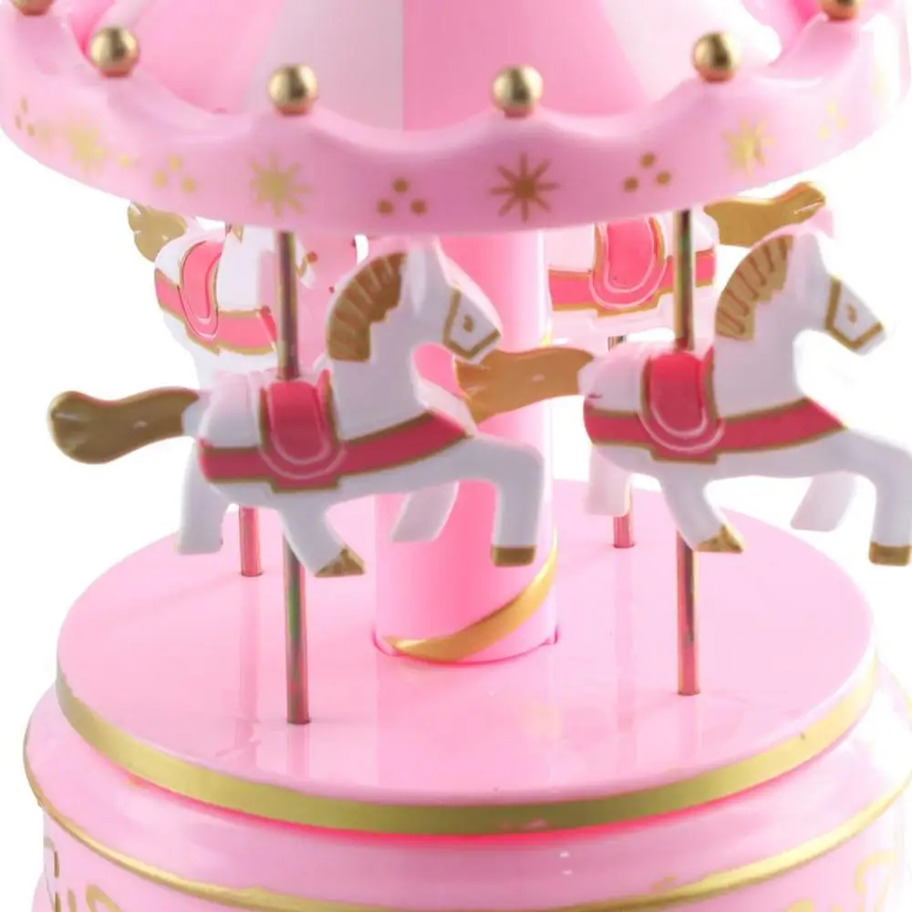 Description Picture 5 of itemExquisite Design Carousel Music Box Carousel Painted Ferris Wheel Ornaments Easy Use Plastic Carousel Cake Accessories