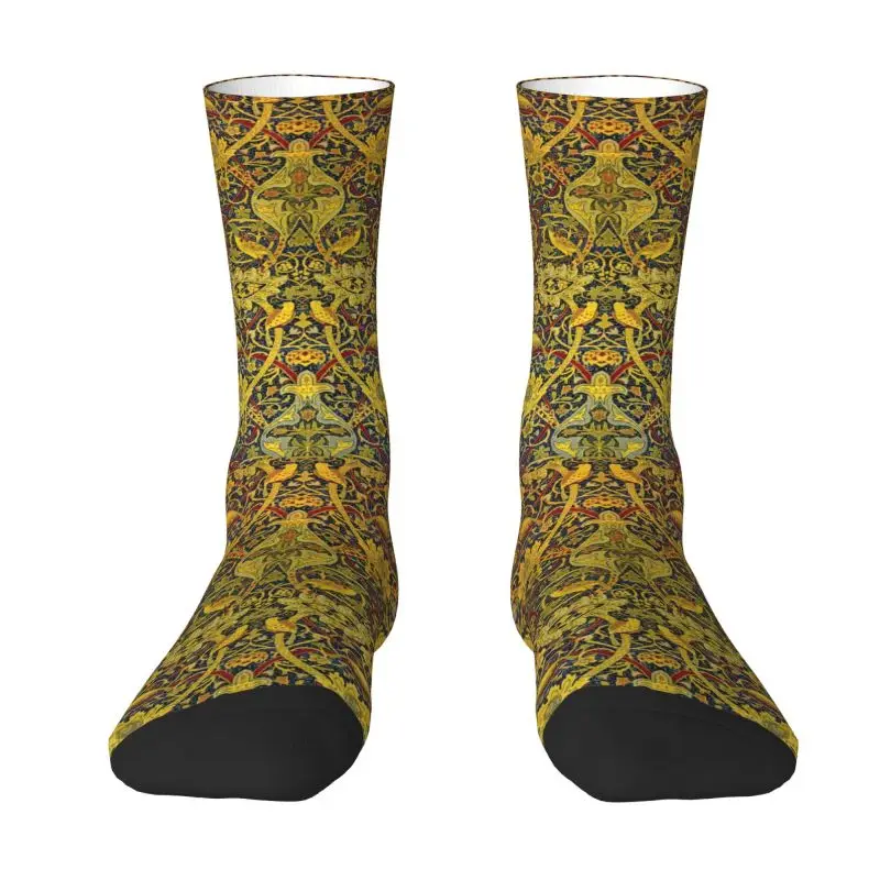 

William Morris Beautiful Birds Men's Crew Socks Unisex Fun Floral Textile Pattern Spring Summer Autumn Winter Dress Socks