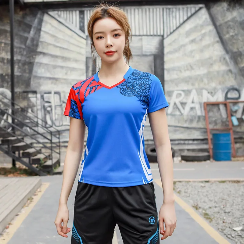 Nuove magliette da tennis sportive magliette da badminton per ragazze da donna magliette da ping pong femminili magliette da ping pong per ragazze camicia sportiva da palestra - immagine 3