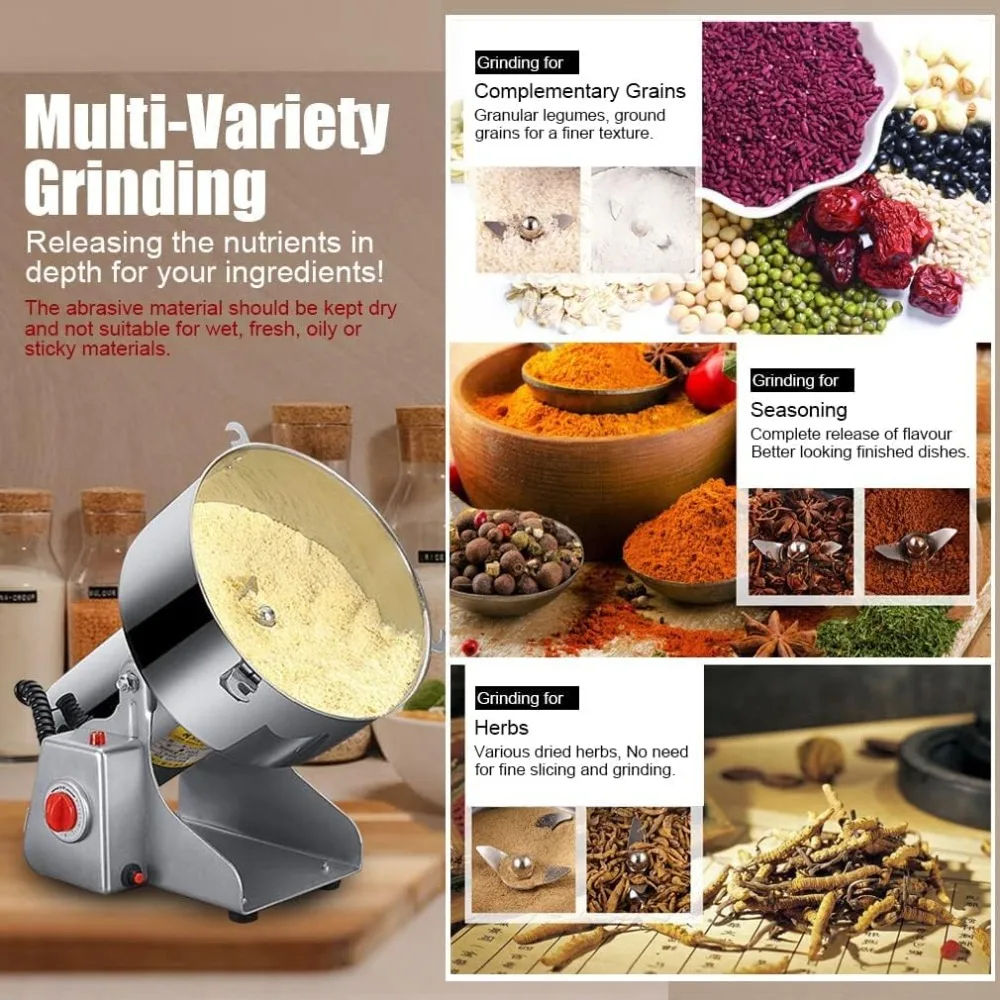1000g Electric Grain Grinder Mill High-Speed Spice Herb Coffee Powder Machine Commercial