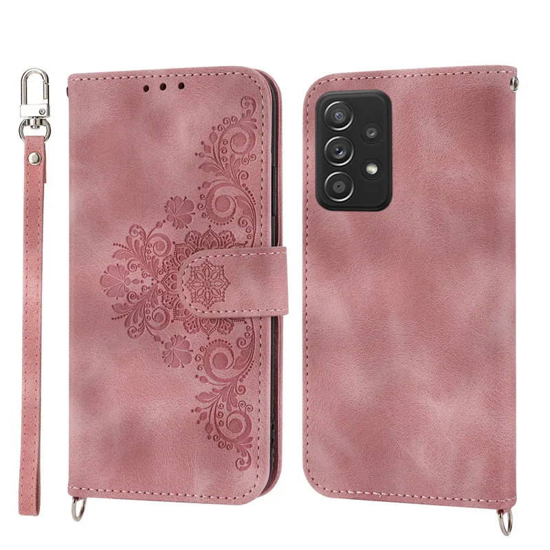 Leather Magnetic Floral Flip Wallet Phone Case Cover