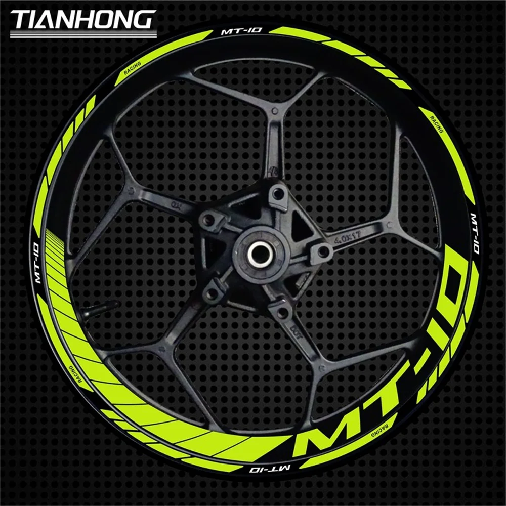 Reflective Stickers Motorcycle Stickers Vinyl Stickers Custom Stickers Wheel Hub Stickers Motorcycle Accessories For YAMAHA MT10 Motorcycle 17 Inch Wheel Hub MT-10 Decal Decoration Set Rim MT 10 Reflective Waterproof Sticker