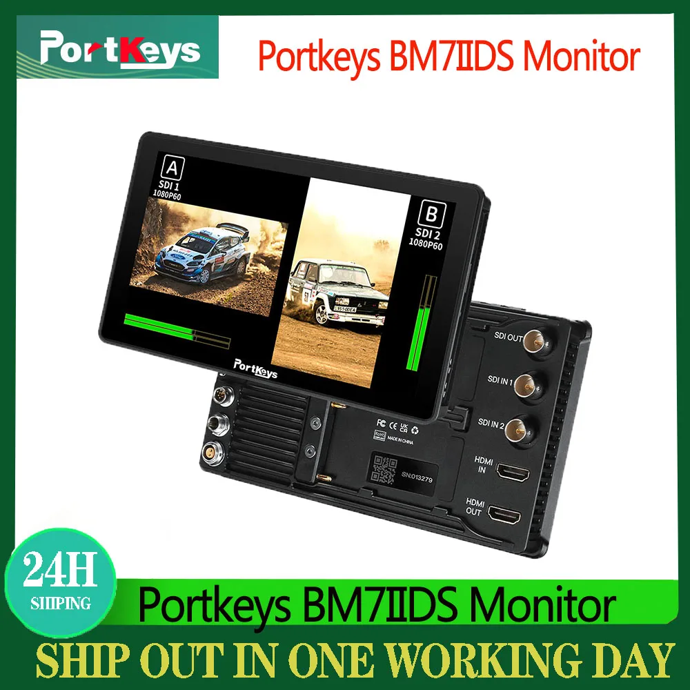 Portkeys 모니터 카메라, 와이파이 제어, BM7IIDS, 7 인치, BMPCC4, 6K 프로,  A7MIII A7M IV A7SIII A1 A9II RX10 터치 스크린