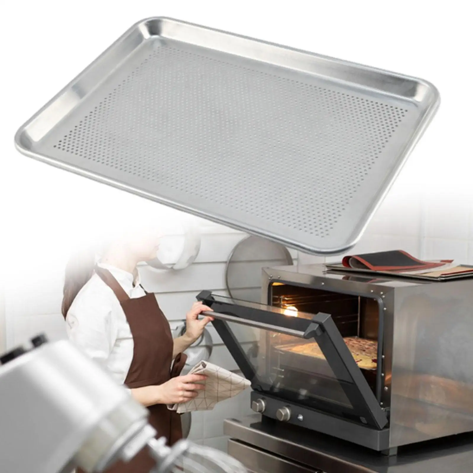 Perforated Sheet Pan Easy to Clean Baking Pan for Party Home Restaurant