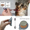 2 Can Lids& 1 Cat Food Can Spoons , Multi-function Can Opener ,Silicone Pet Food Can Covers, Cute Paw Shape Wet Food Spoon 1
