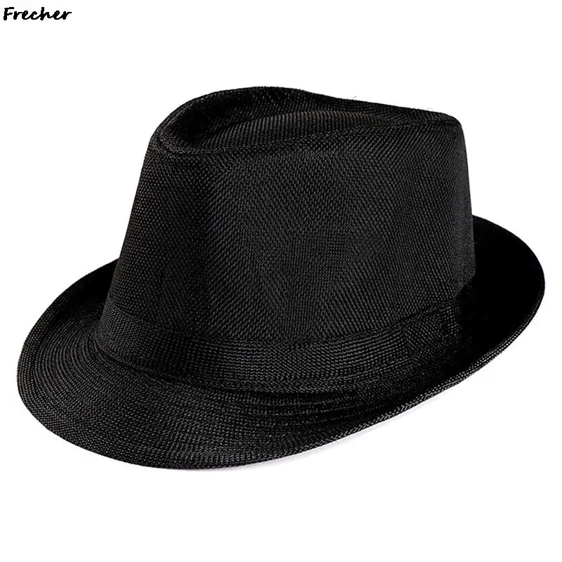 Summer Beach Sports Hat Wide Brim Jazz Cap Women Men Line Straw Sun Hats Outdoor Beach Volleyball Panama Caps Cowboy Fedora Cap