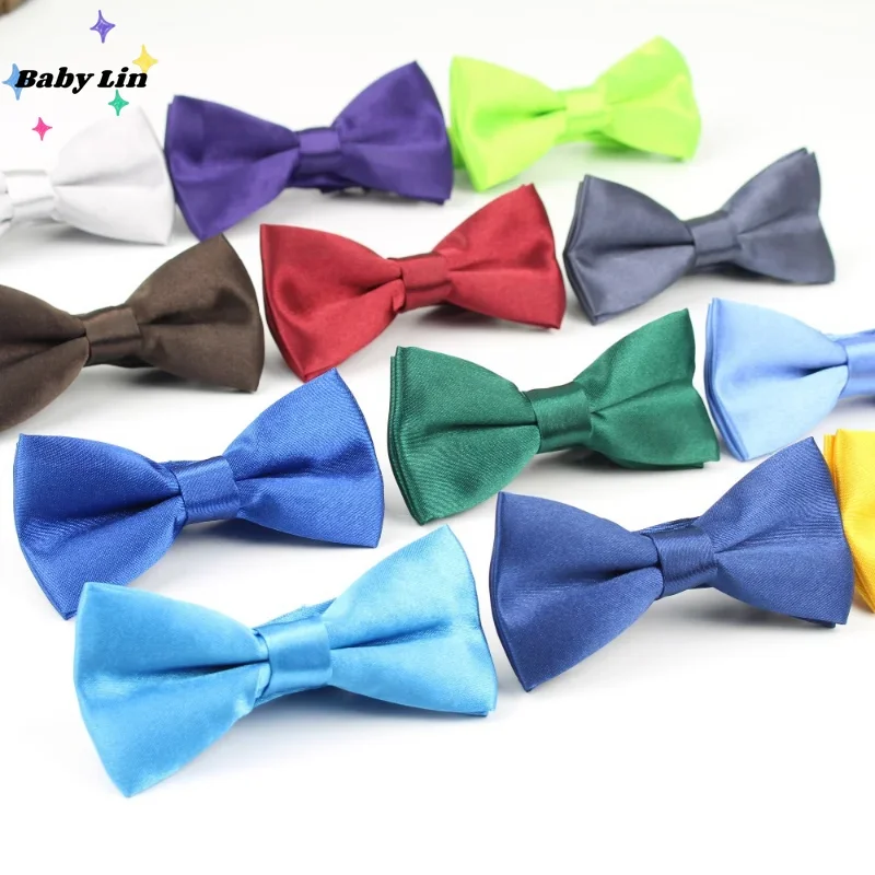 Classic Kids Bowtie Boys Grils Baby Children Bow Tie Fashion Solid Color Mint Green Red Black White Green Pets Cravate For Kids