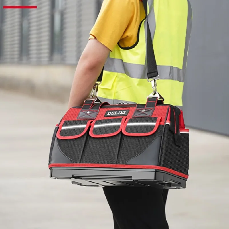 

Profesional Tool Storage Box Organiser Pockets Hanging Trunk Organizer Shop Toolkit Electrician Backpack Car Trunk Bag Hardware