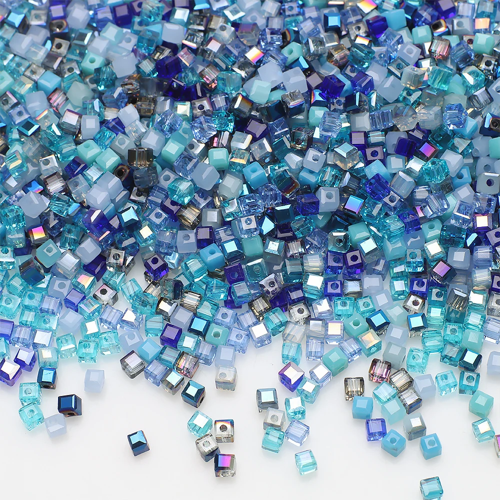 100 Pièces/lot 6mm Verre à Facettes Mélangé Rond Perles D'espacement En Vrac Cristal Perle De Verre Artisanat Pour La Fabrication De Bijoux Bracelet à Bricoler Soi-même Boucles D'oreilles