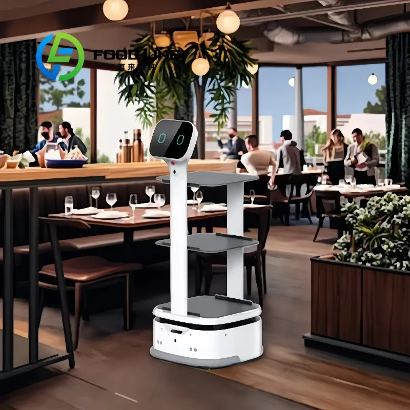 Robot intelligente personalizzato per il servizio del cameriere della reception di benvenuto dell'hotel del robot di consegna del cibo - immagine 4