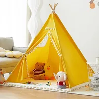 1.6M Tent for Kids Teepee Portable Indoor Outdoor Plain Boys and Girls Triangle Tent Children’s Hands-on Play House Game At Home