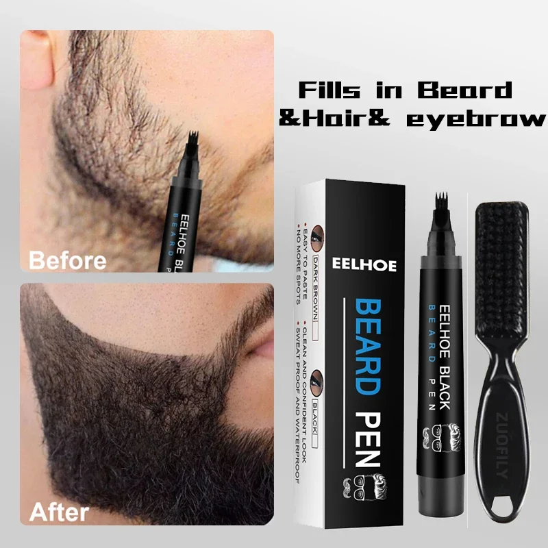 Beard Filling Pen Kit Beard Enhancer Brush Coloring Shaping Tools Hair Pencil Man Cosmetic hair growth oil hair restoration products beard growth oil