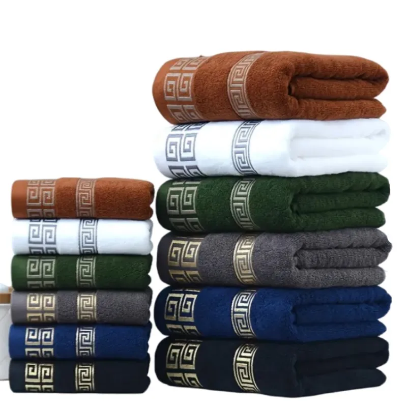 Luxury Black Cotton Bathroom Towel Set - 3-Piece Premium Collection