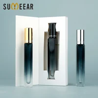 30 PCS 10ml Gradient Blue Thick Glass Perfume Spray Bottles with Boxes