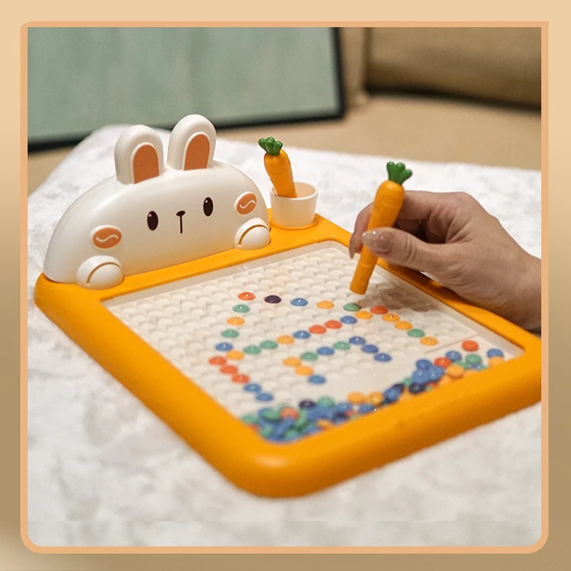 Rabbit Magnetic Drawing Board Bunny Doodle Board With Magnet Beads And Pen For Kids