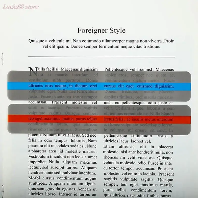 Bookmarks stationery supplies 6Pcs Guided Reading Strips Highlight Colored Overlays Colorful Bookmark Reading Tracking Rulers For Dyslexics
