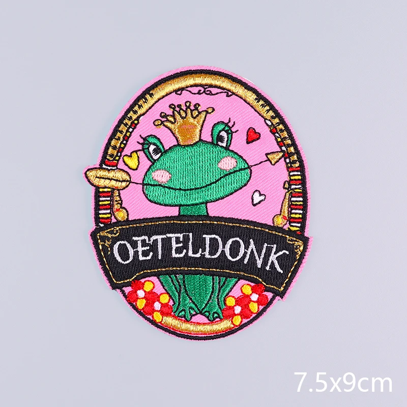 New Pink Series Netherland Oeteldonk Frog Patches For Clothes Emblem Carnival For Netherland Embroidery Iron On Patch On Clothes
