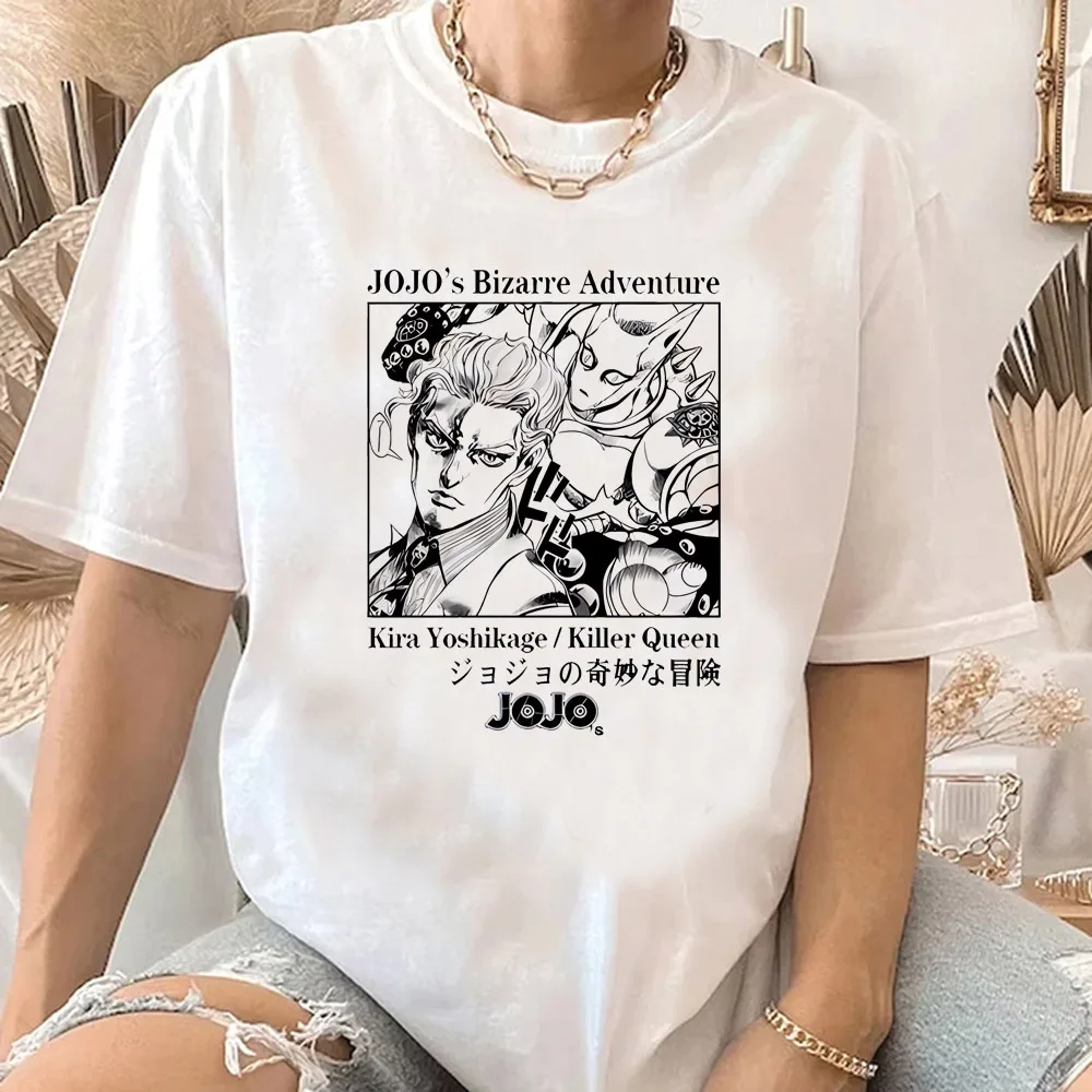 Women's Colorful Retro Anime Graphic Tee - Jojo's Bizarre Adventure Inspired, Comfortable & Breathable